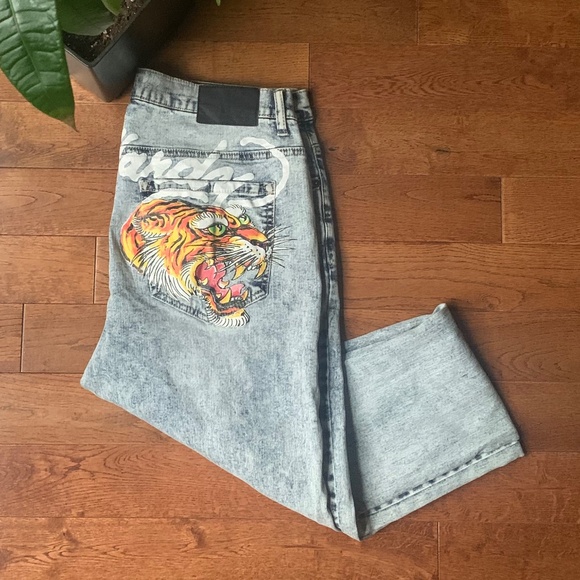 Ed Hardy Screaming Tiger Slim Skinny Jeans - Picture 1 of 9